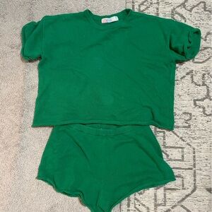 Free People matching set | Kelly green | size M